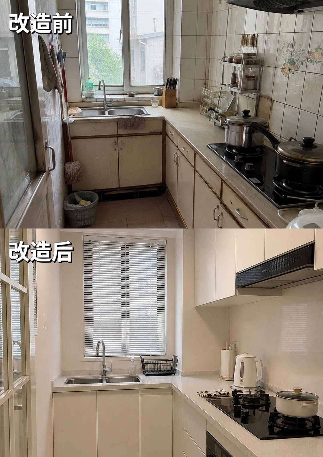 蔚蓝印象40㎡老房厨房改造前后对比